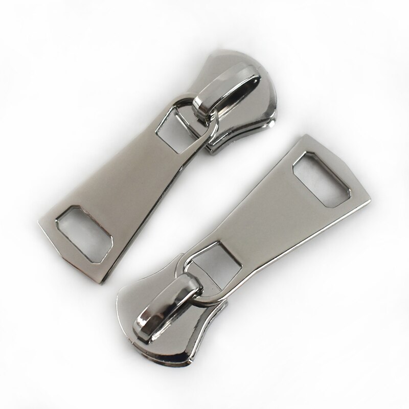 Meetee 5pcs 8# 15# Resin Zipper Silder for Resin Zips Head Metal Puller for Jacket Zip Repair Kits DIY Garment Sew Zipper Silder: No8Silver