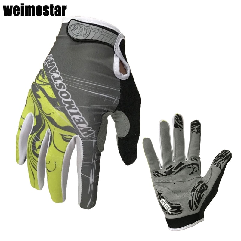 Gel Pro-Guantes de Ciclismo para hombre y mujer, manoplas de dedo completo para Ciclismo de montaña, BMX, DH, todoterreno, Motocross, Color Rojo