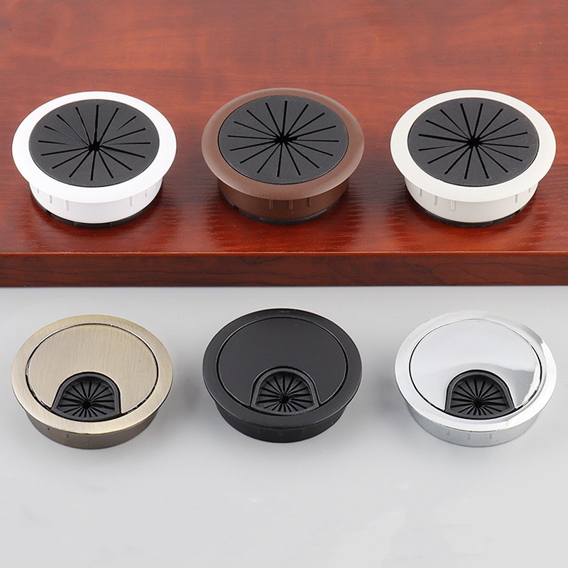 1PC Bureau Tafel Plastic Kabel Gat Cover 60/80mm PC Computer Bureau Ronde Draad Netjes Grommet kabel Organizer Kantoormeubilair