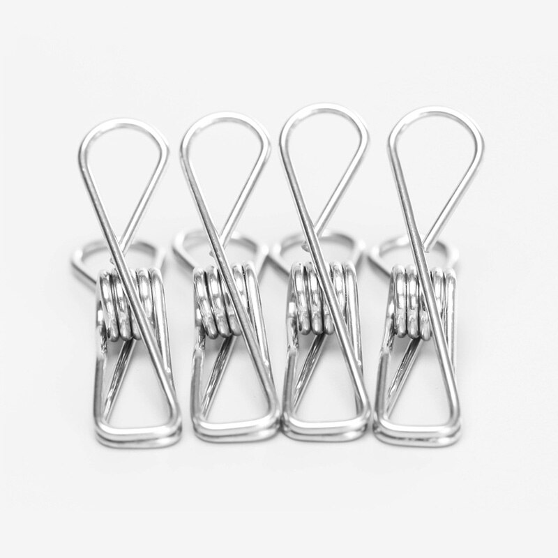 20pcs/set Stainless Steel Metal Spring Clips for Leather craft Tools positioning Clip Clothes Hanging Pegs Clips Clamps