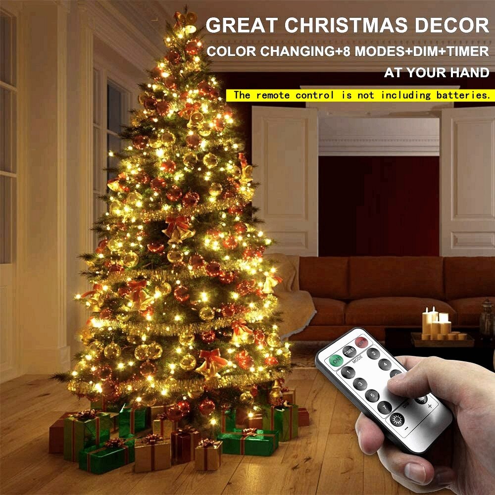 10-200M LED String Lights Fairy Green Wire Outdoor Christmas Light Tree Garland For Year Street Home Party Wedding Decor