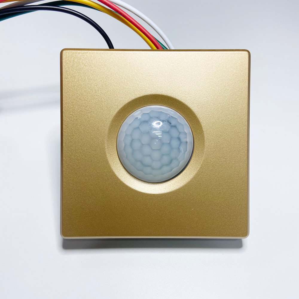 wall mounted 86mm box movement infrared detector 12V wired motion sensor NC NO relay signal smart control security alarm: 013Gold
