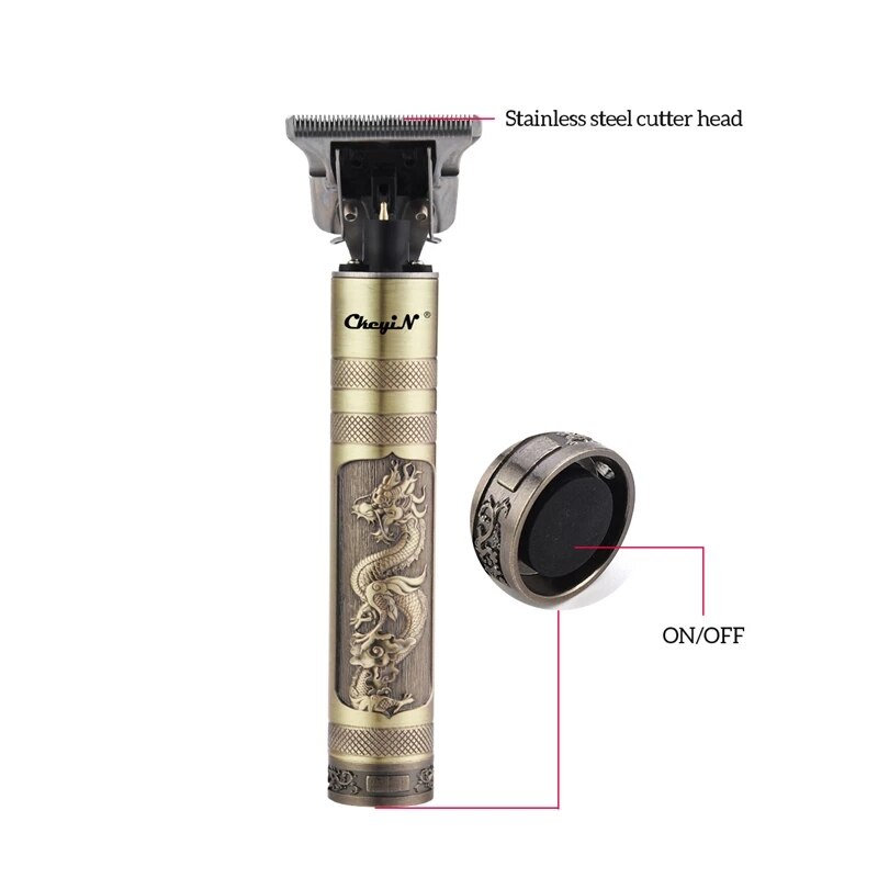 Wiederaufladbare T9 Glatze Haar Clipper Elektrische haar trimmer Cordless Rasierer Trimmer 0mm Männer Barber Haar Schneiden Maschine