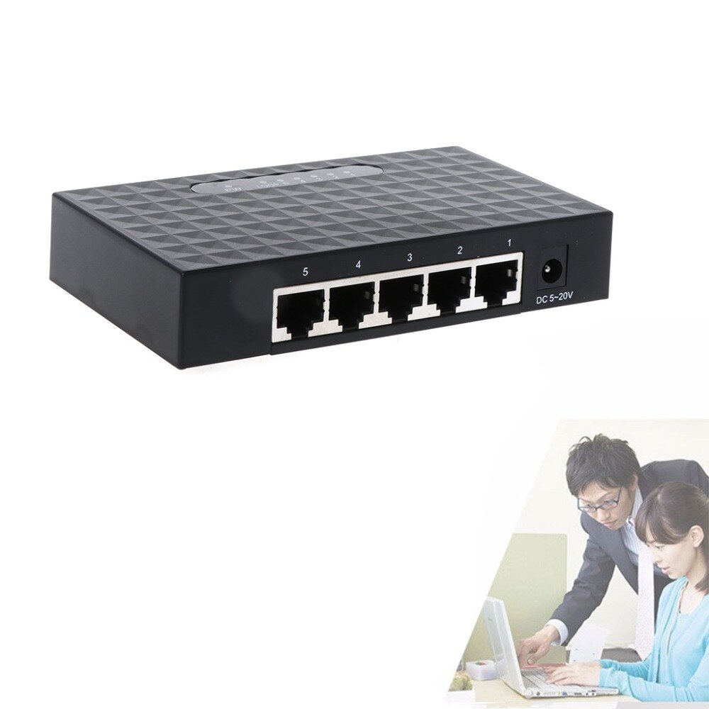 5 Port Base Gigabit Switch HUB Fast LAN Ethernet Desktop Network Switches Adapter EU Plug MAR29