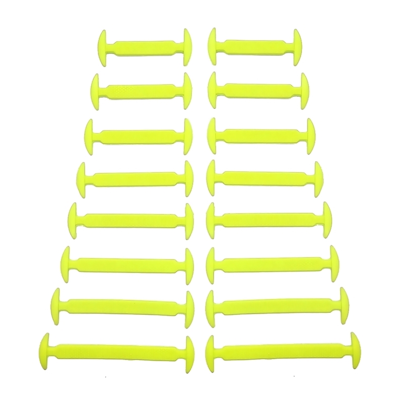 16 Teile/satz Silikon Elastische Schnürsenkel Spezielle Keine Krawatte Schnürsenkel SchnüSprosse freundlicher Erwachsene Turnschuhe Schnell Schuh Spitze: Gelb