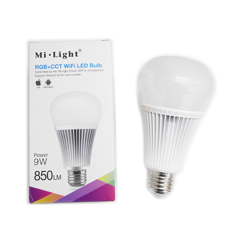 Bombilla Led RGB + CCT de 9W, foco Led inalámbrico Milight YB1, 2,4G, AC100-240V, 2700K-6500K, regulable, 2 en 1