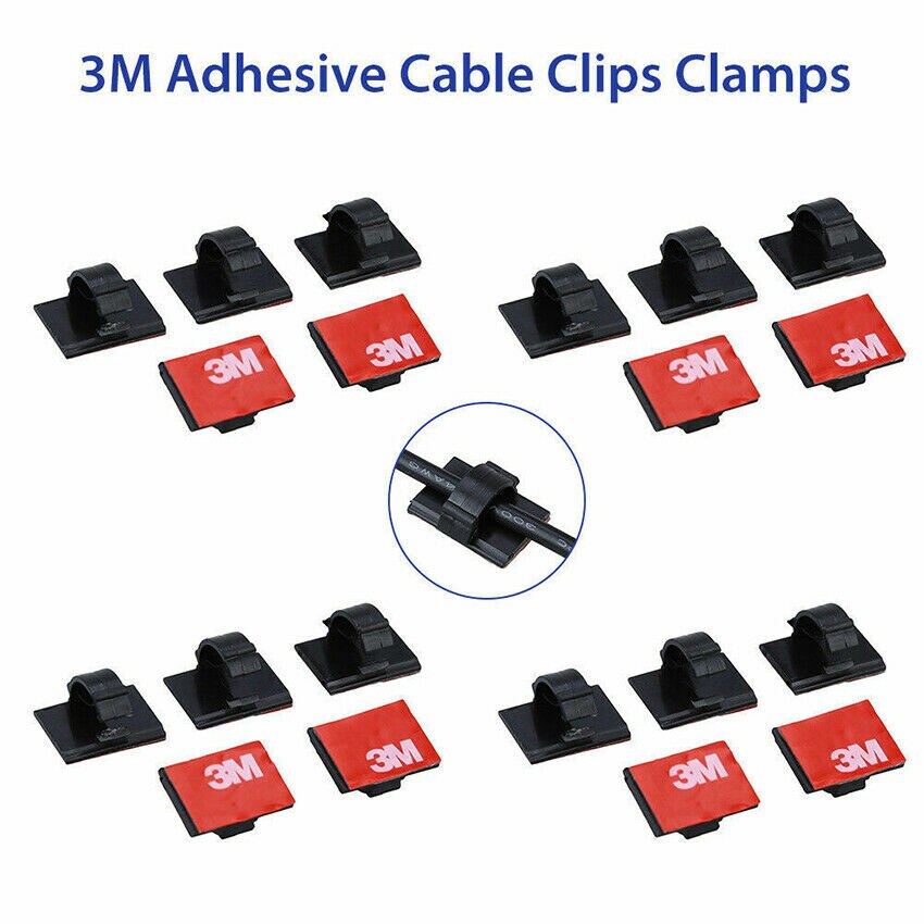 3M Zelfklevende Wire Tie Cable Clamp Clips Houder Voor Auto Dash Camera Gps 20Pcs