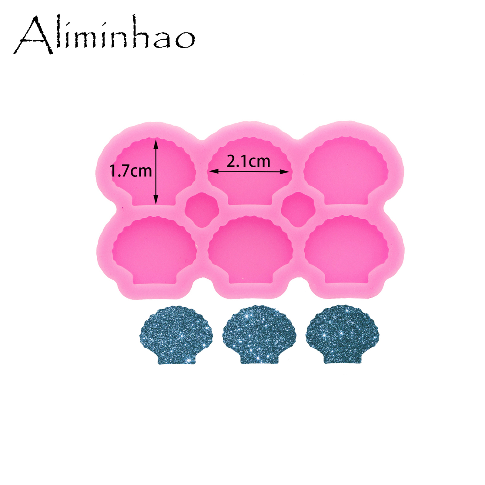 Dy1411 Glanzende Mini Schelp/Dinosaurus/Lotus/Schildpad Oorbellen Noppen Siliconen Hars Mal, Maan Cirkel Ambachten Kunst Diy Chocoladevorm: Donker Kaki