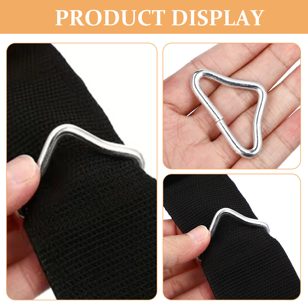 25Pcs Trampoline Triangle Ring Buckle Sturdy Wear Resistant Metal Triangle Buckle for Trampoline Jumping Cloth