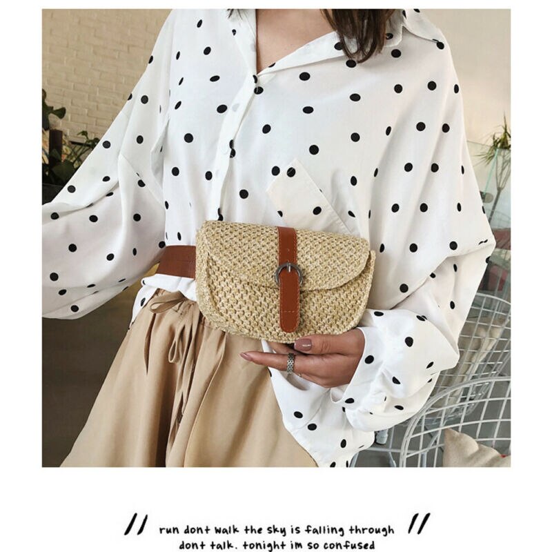 Kvinner sommer rektangel halm skuldervesker rotting bag håndvevd strand crossbody sirkel veske veske