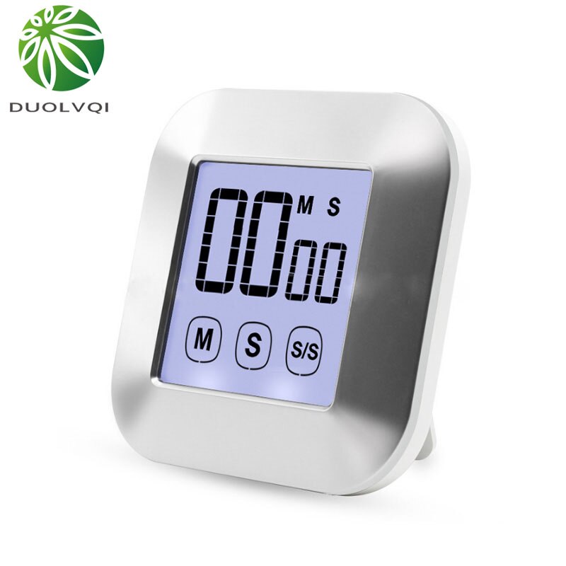 LCD Digital Timer Touch Screen Kitchen Timer Practical Cooking Stopwatch Countdown Count UP Alarm Clock Cooking Tools