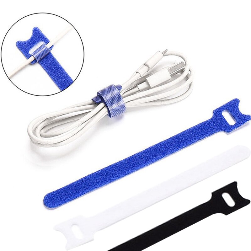 50Pcs Reusable Black Cable Cord Ties Tidy Organiser Nylon Strap Hook Loop Tool Hook And Loop Cable Ties Multiple Colour