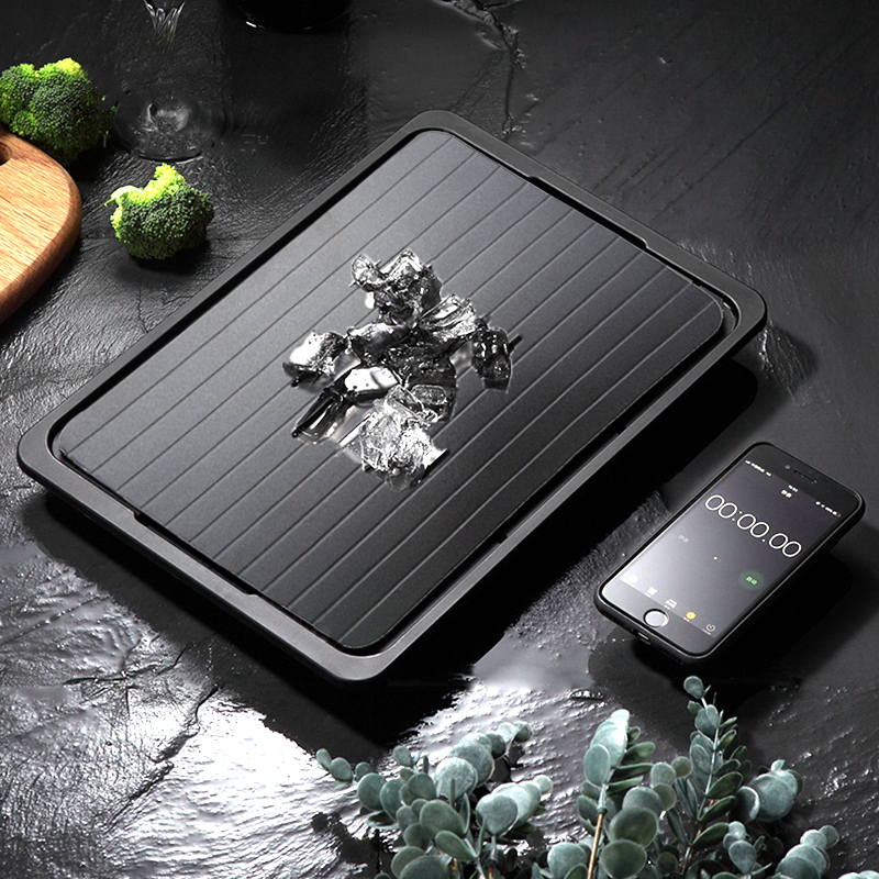 Di alluminio di Carne Congelata di Sbrinamento Cibo Scongelamento Bordo Piatto Veloce Sbrinamento Vassoio con Pennello in silicone Cucina di Casa di Conservazione di Strumenti