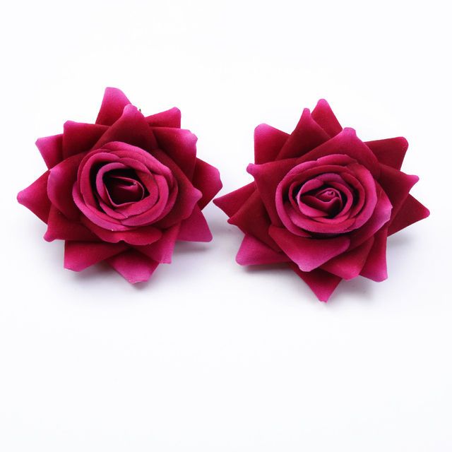 30/100PCS Kunstbloemen voor Kerst Woondecoratie Bruiloft Bruids Accessoires DIY Krans Een Cap Zijden rozen: XS / Black