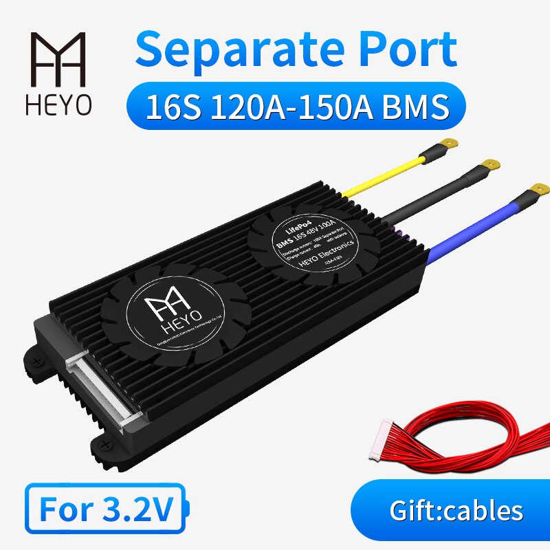 Power bms 48v lifepo 4 16s 100a 30ah 40ah 50a 60ah 80a genopladnings- og afladningsbeskyttelse med balance separat port til e -cykel