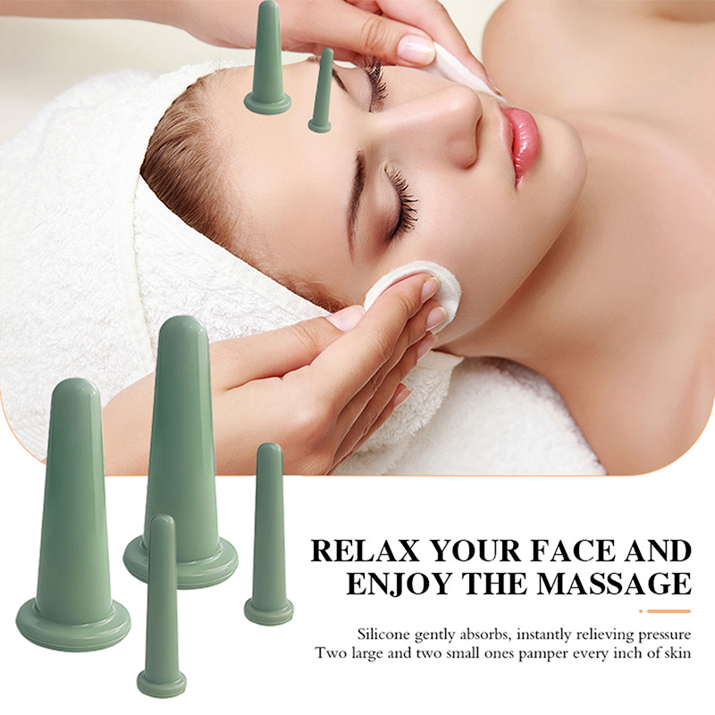 Silikon Vakuum Schröpfen Massage Gläser Anti Zellulitis Massage Gesichts Saugnäpfe Gesicht Hals Aufzug Haut Schaben Guasha Anti Falten