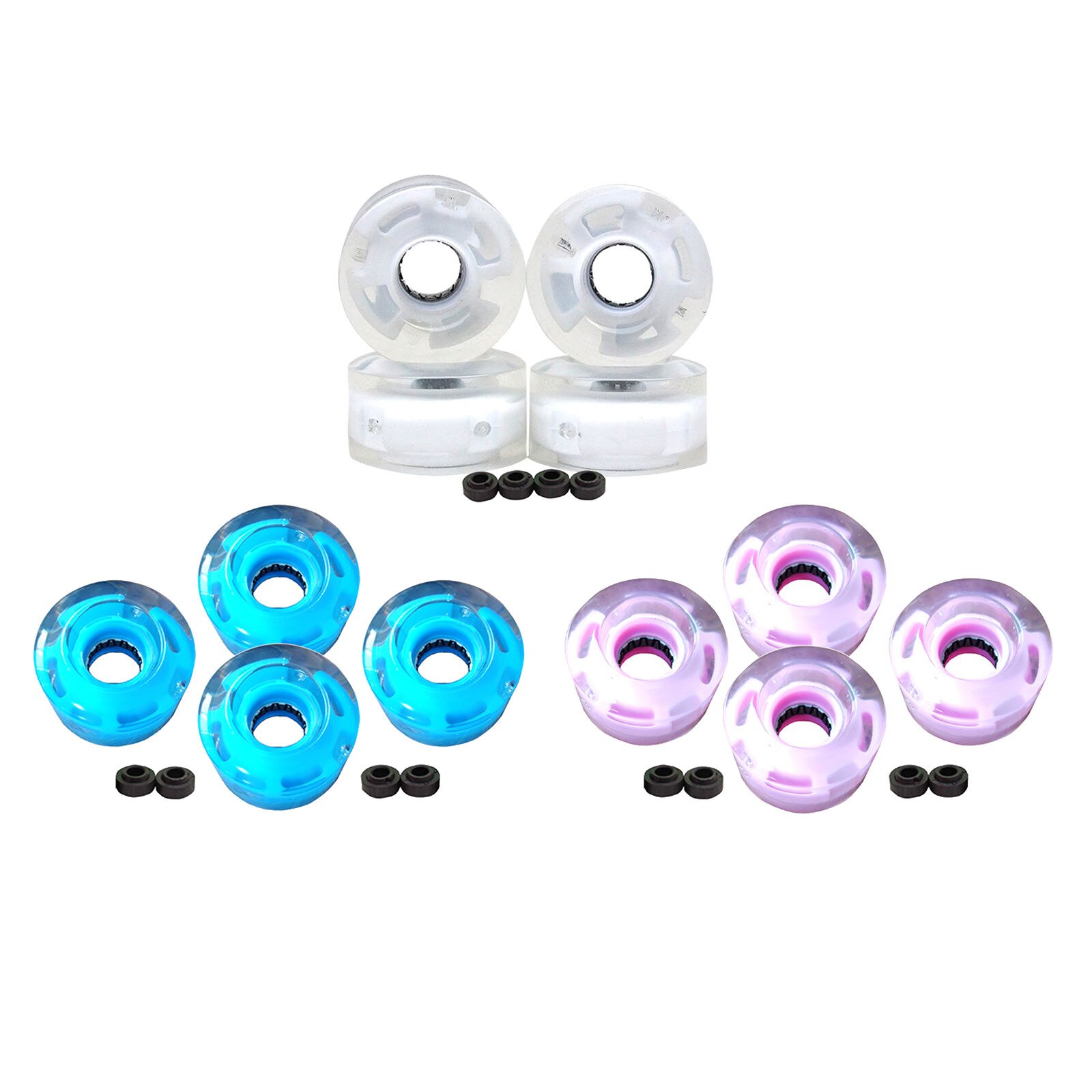 4 Stuks 32X58Mm Roller Skate Wielen Indoor En Outdoor Led Flash Vervanging Met Lagers Light Up Voor dubbele Rij Schaatsen