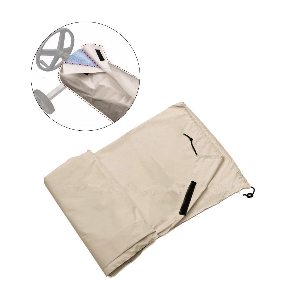 Pool roll cover beige udendørs swimmingpool roll cover vandtæt beskytter til udendørs heavy duty have