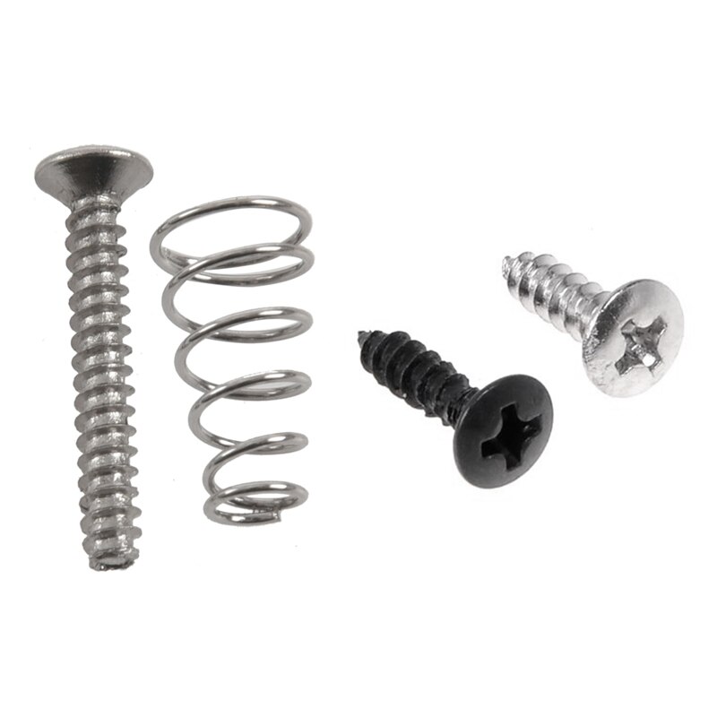 50Pcs Chrome Single Coil Pickup Screws Height Springs &amp; 200 Piece Bass Screws Scratch Plate