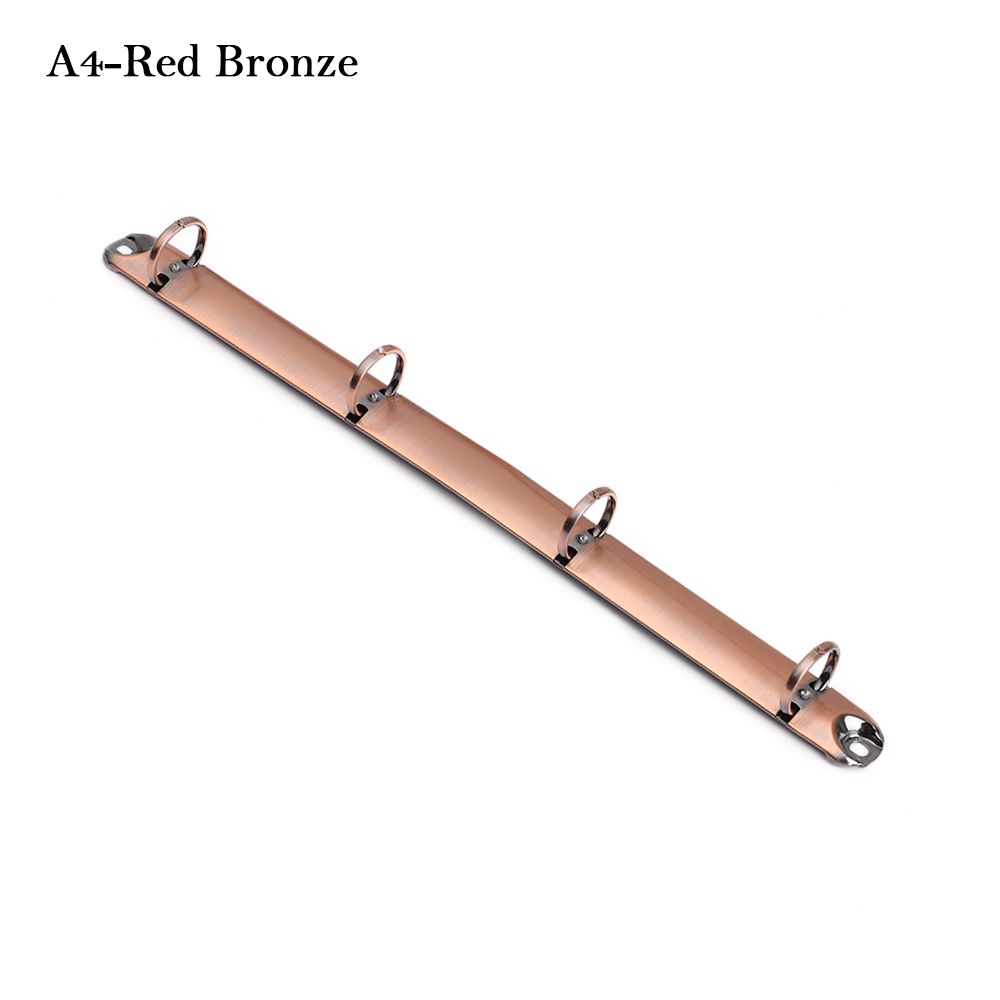 Metal Notebook Binding Hoops Stationery Refillable DIY Ring Binder Clip Loose-leaf Spring Spiral Rings File Folder Accessory: A4-Red Bronze