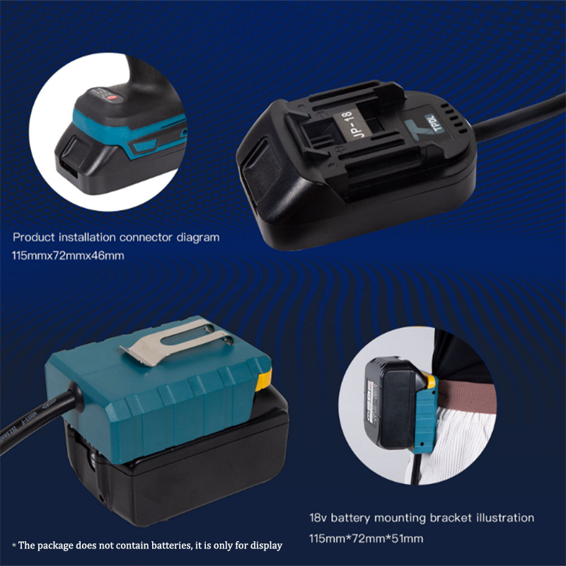 Battery Extension Cord Tool Suitable for Makita For Bosch For Milwaukee For DeWalt EU plug 18v lithium Batteries and tools