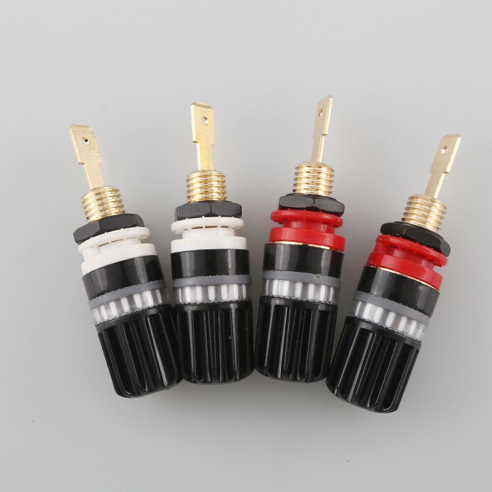 HI-End Brass Speaker Binding Post Audiophile Amplifier Speaker Terminal Connector Banana Jack Sound Audio Connector Adapter