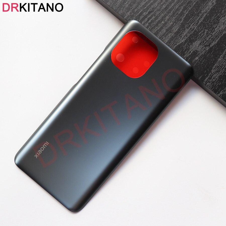 Voor Xiaomi Mi 11 Terug Batterij Glass Cover Achterdeur Behuizing Case Voor Xiaomi Mi 11 Batterij Cover met Plakband: Gray