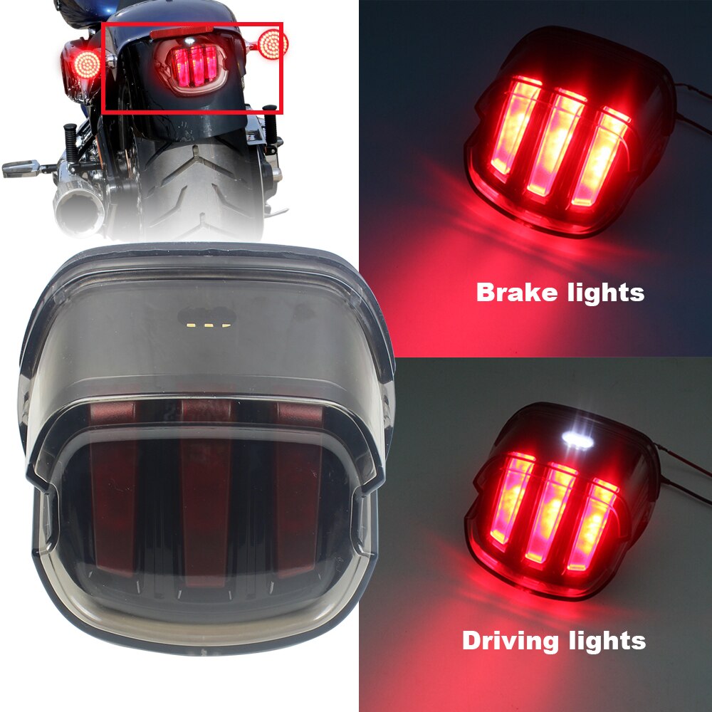 Led baglygte baglygte bremselys motorcykel til fede 883 1200 glidende bremselys