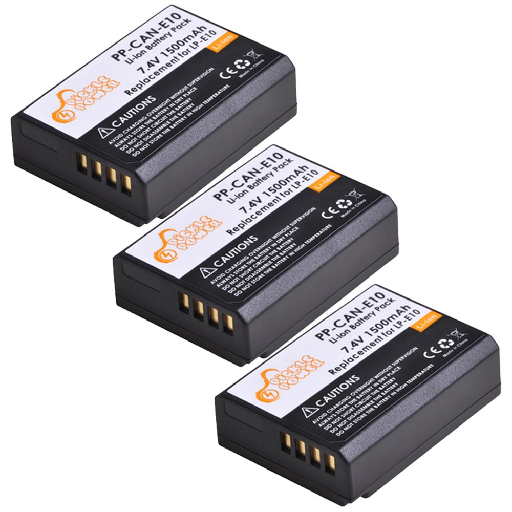 2 uds LP-E10 LP E10 LPE10 de batería de la cámara y Cargador USB LED para Canon 1100D 1200D 1300D 2000D beso X50 X70 rebelde T3 T5.: 3 Battery