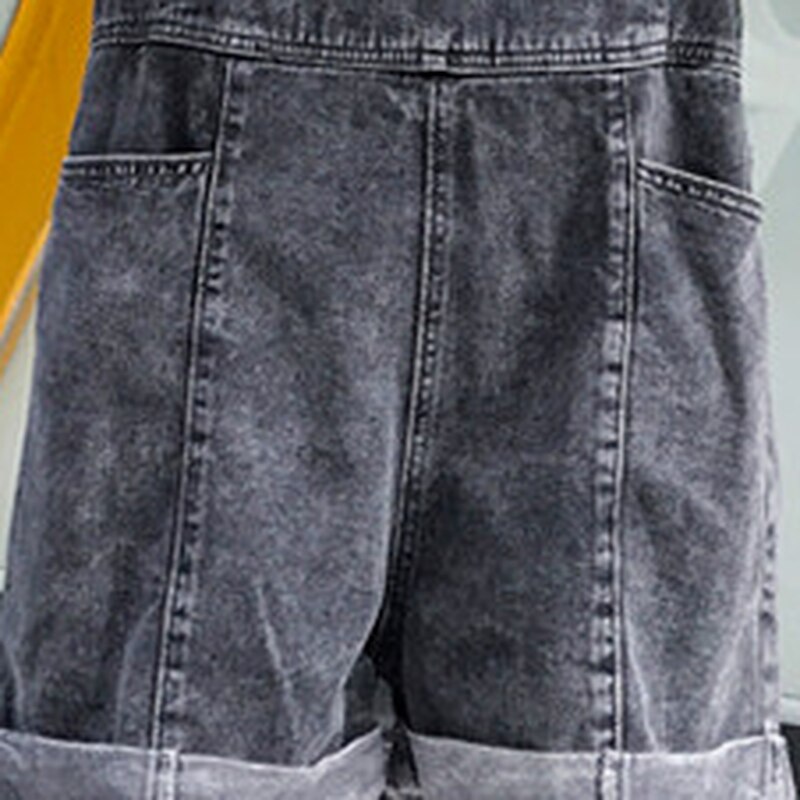 Playsuits Women Denim Solid Pockets Korean Style Loose Chic High Waist Female Rompers Ulzzang All-match Overalls Popular Cute