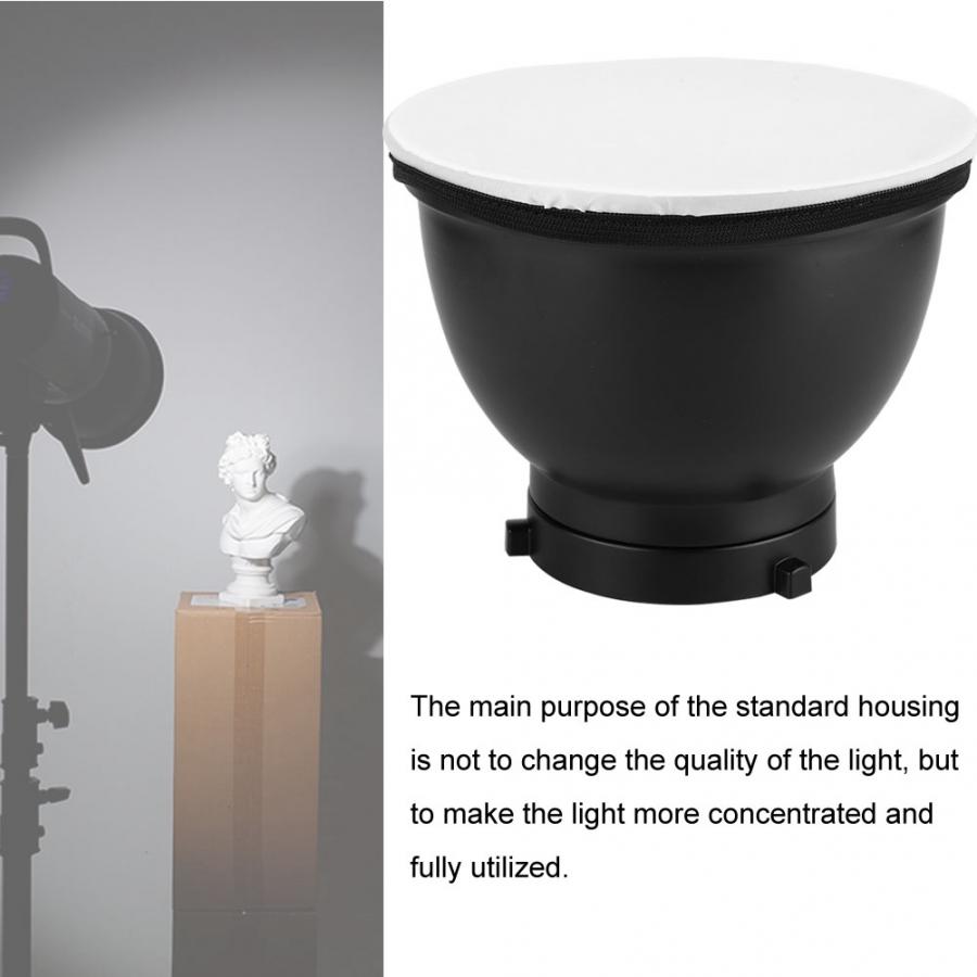 18cm 7inch Standard Reflector for Bowens Mount with 60 Degree Grid and Soft Diffuser Cover for Portrait Art Wedding studio