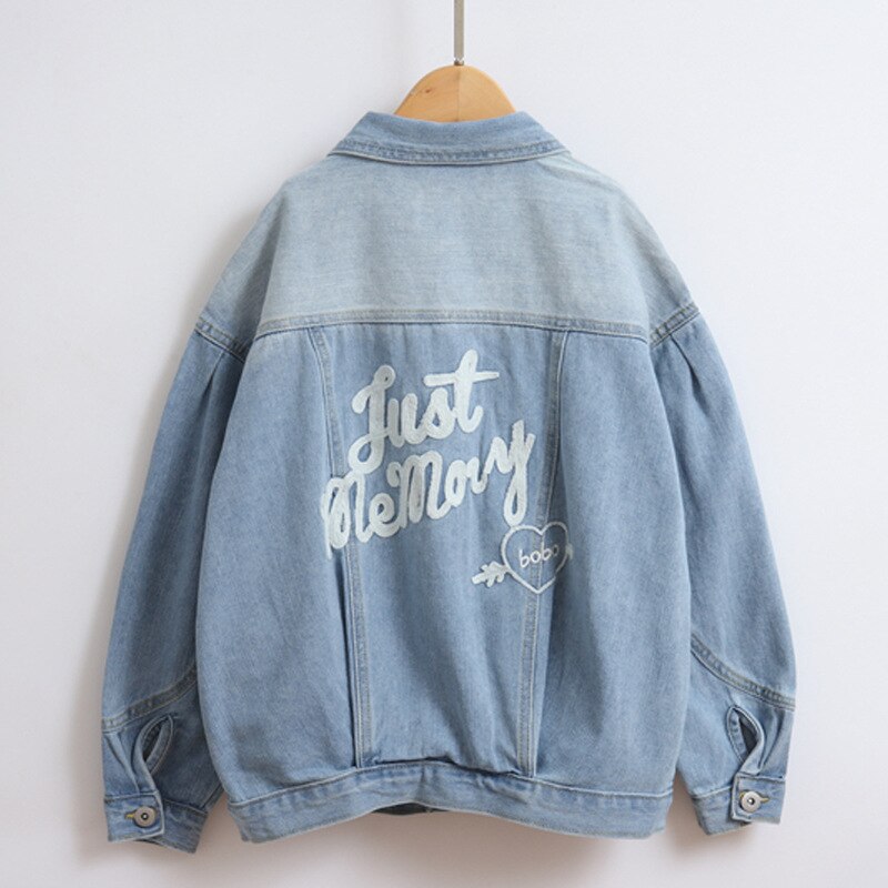 Giacche di jeans Oversize per ragazze adolescenti 10 12 anni cappotto da ricamo Casual con lettere di moda per ragazze: 8