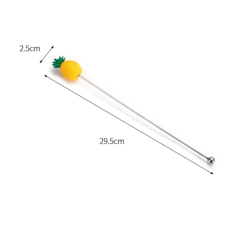 Stainless Steel Cocktail Sticks Fruit Sticks Reusable Drink Picks Cocktail Stirring Sticks Restaurant Bar Party Cafe Bar Tools: Pineapple