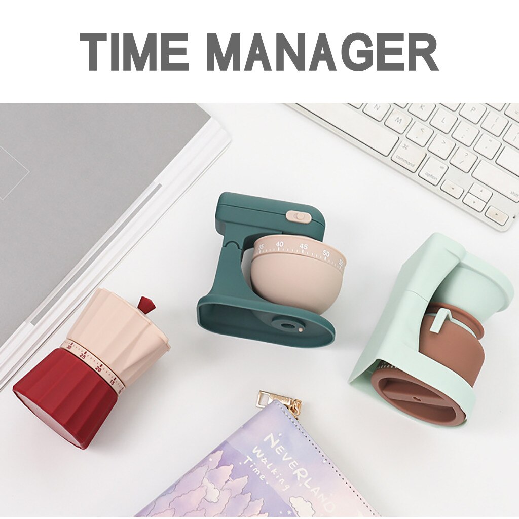 Timers Manual Countdown Kitchen Timer Cartoon Kitchen Appliance Shape Timer Plastic Machine Timer 60mi Timer Alarm Clock