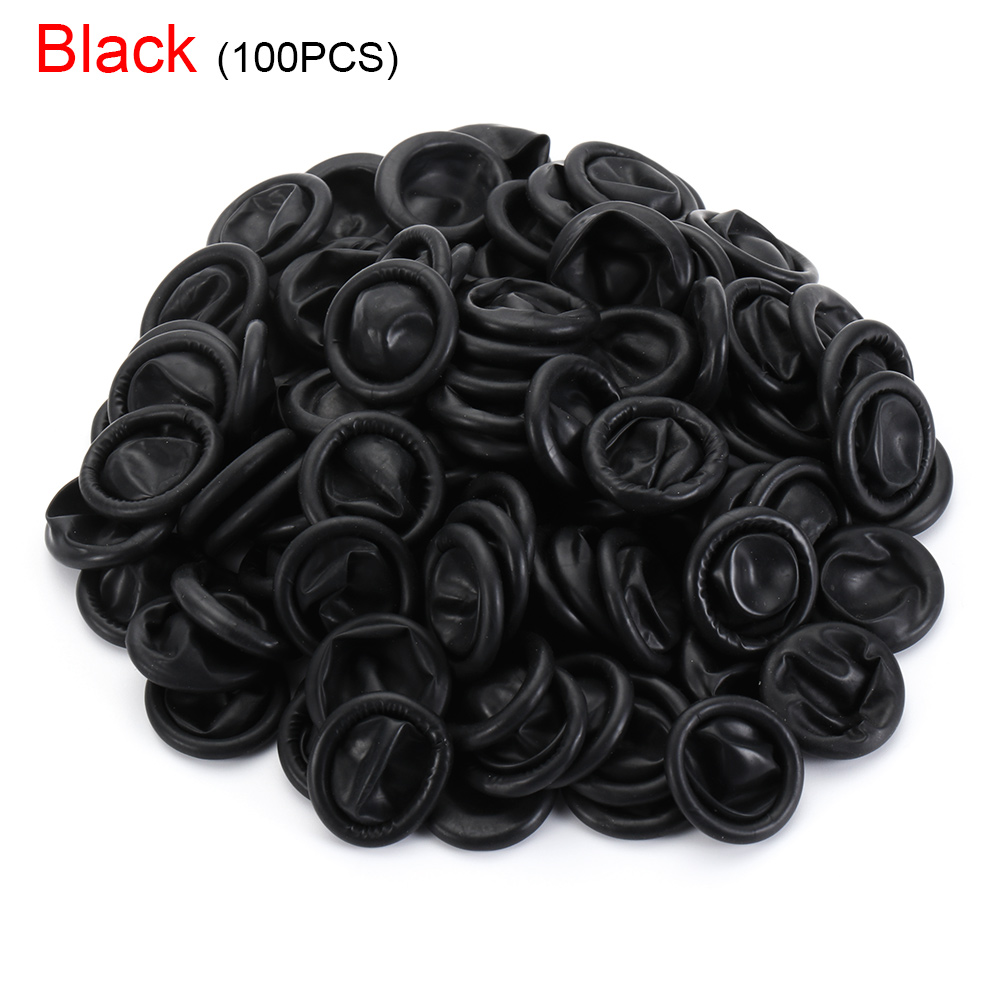 100 Pcs Disposable Fingertips Protector Gloves Rubber Non-slip Finger Cover Cots black/pink/white/yellow/orange Durable Tool: black