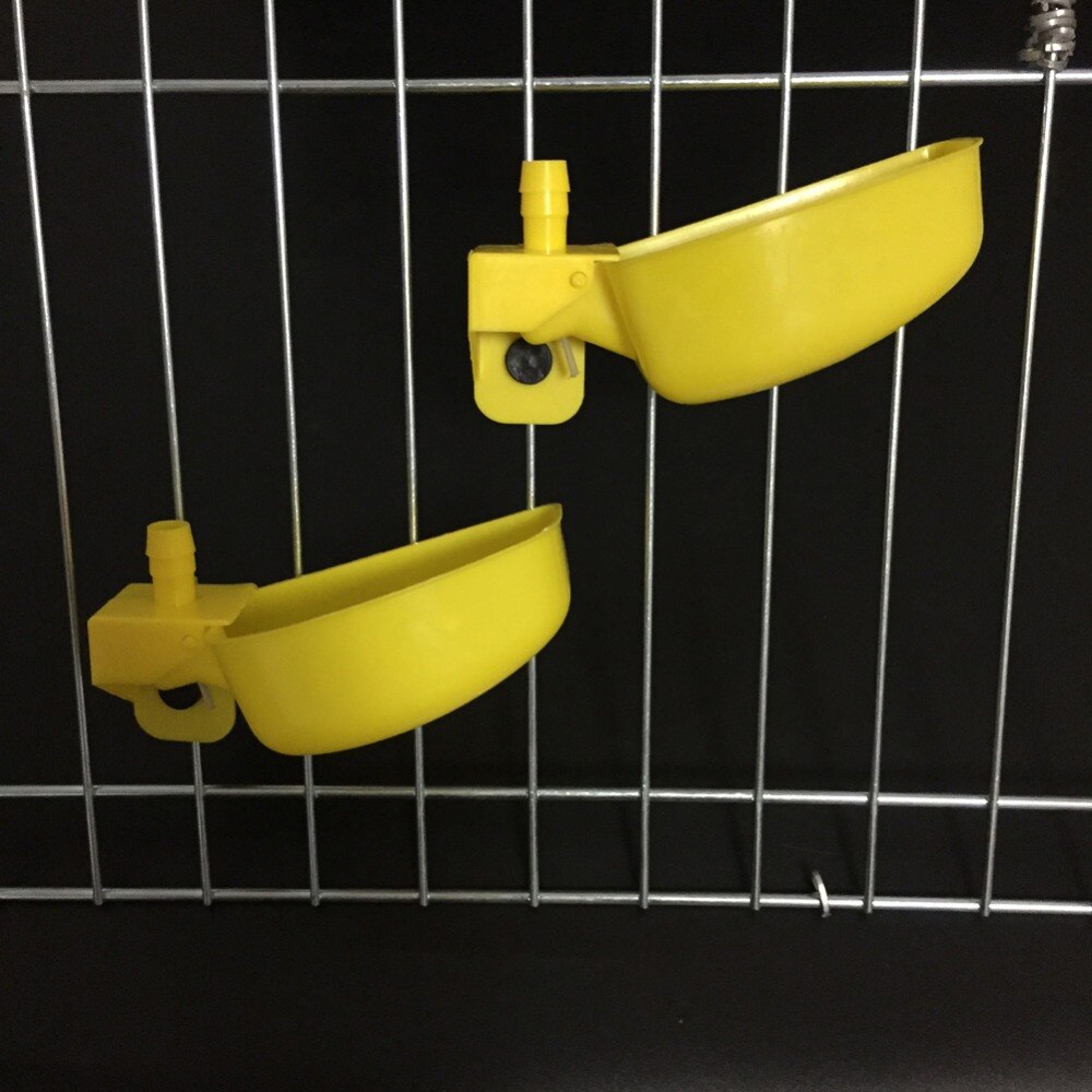 Bebedero automático para codorniz, bebedero para aves, pollo, faisán, 11,5x4,5 cm, color amarillo, 75 juegos,