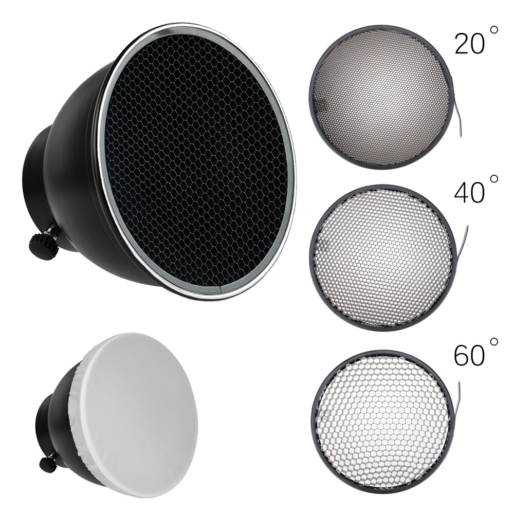 7inch 18cm Standard Reflector Diffuser with Honeycomb Grid for Universa Mount Studio Light Strobe Flash K-150A K-180A E250 E300: 20 40 60 Degree