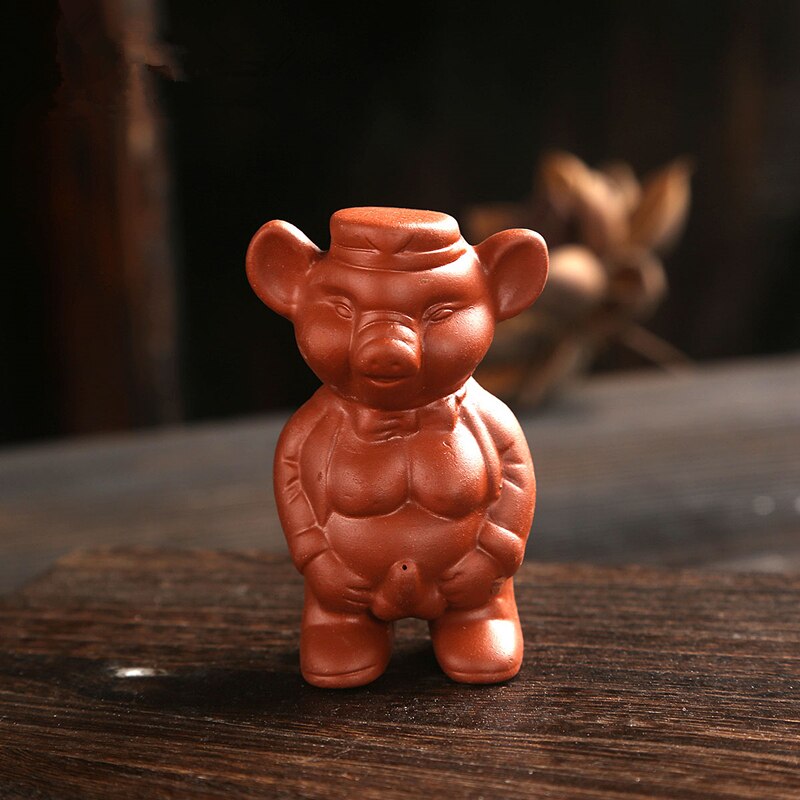 6pcs/lot pee doll Chinese yixing zisha purple clay tea pet home decoration on tea tray lovely pee boy tea play on sales in China