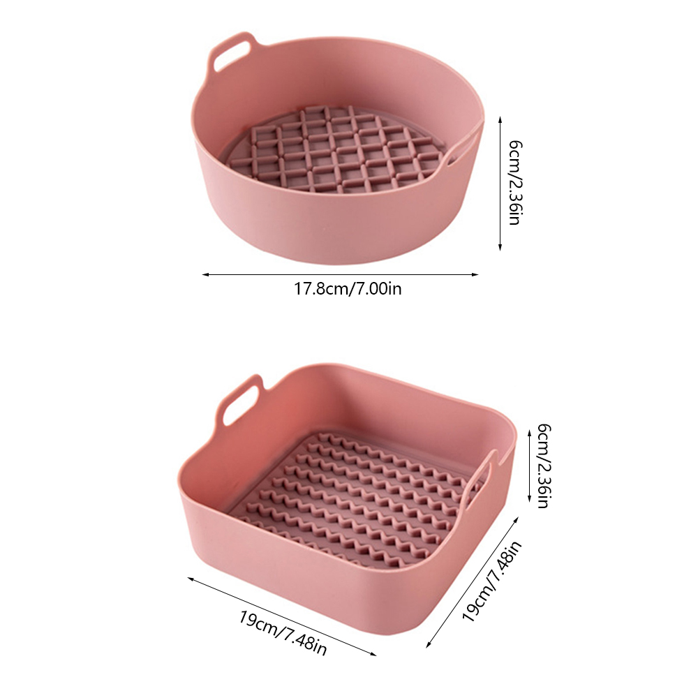 AirFryer Silicone Pot Baking Replacement Square Tray Air Fryer Oven Heating Basket Pan Mat Reusable Kitchen Fryer Accessories