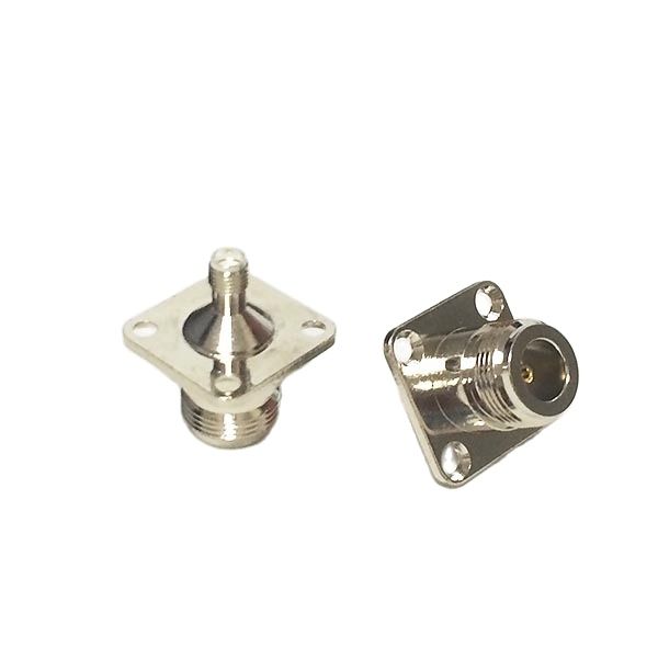 Connecteur Jack femelle vers Jack femelle SMA RF coaxial, adaptateur coaxial, Modem, grand 4 trous, monté sur panneau, nickelé, , 1 pièce