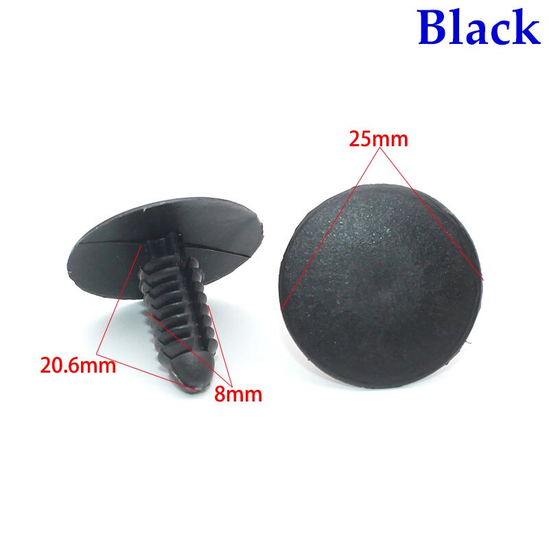 50 Uds. 7mm Agujero Plástico Remache Beige Gris Grapa Negra Vehículo Universal Auto Grapas para Buick Regal Coche Techo Maletero Push Retenedor Clip de Retención
