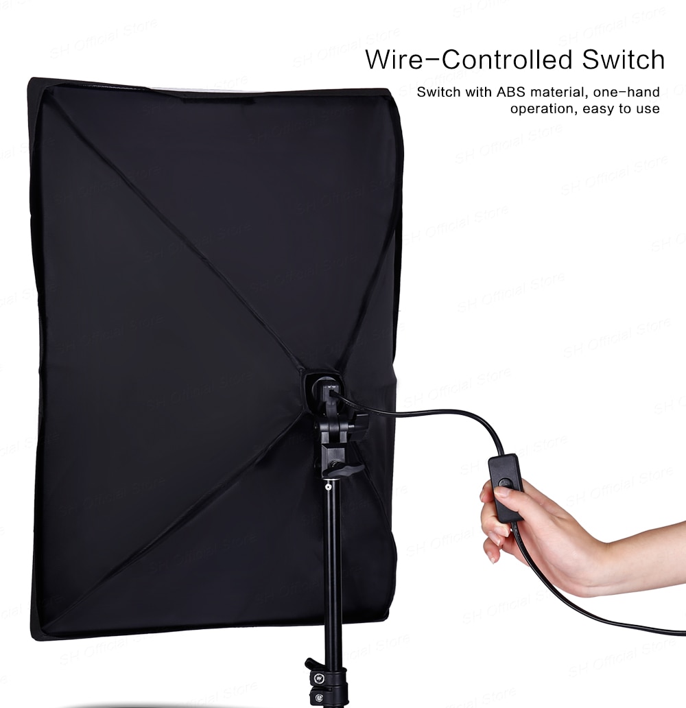 Fotografie Softbox Verlichting Kits 50X70Cm Licht Systeem Soft Dozen Voor Foto Studio Apparatuur