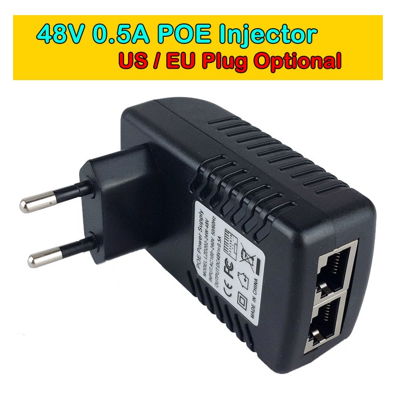 CCTV Security Surveillance PoE Voeding 48V 0.5A 24W POE Stekker POE Injector Ethernet Adapter IP Camera telefoon US EU Plug