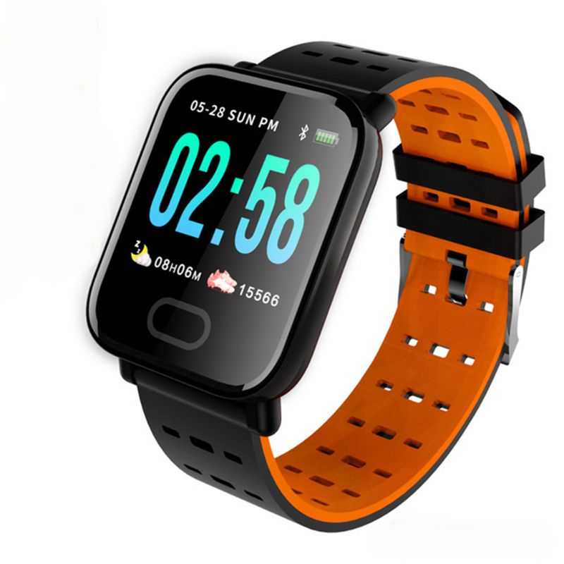 A6 Smart Watch with Heart Rate Monitor Fitness Tracker Blood Pressure Smartwatch: Orange