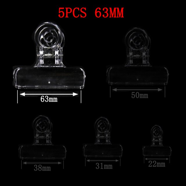 1 Set 5PCS Clear Plastic CDC Magic Tools Stacker Feather Bender Assorted Clips Dubbing Hackle Holding Tool Fly Tying Accessories: 63mm