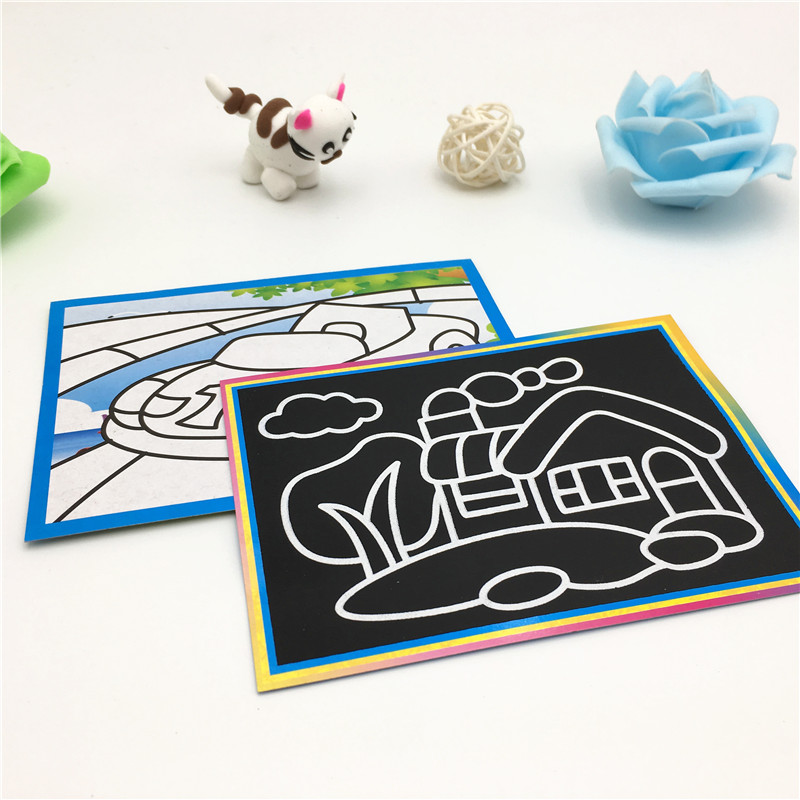 Happyxuan 20 pcs 2-in-1 Magic Color Scratch Art Paper Kaarten Schilderen Kleuring voor Kinderen Creatieve Tekening speelgoed Set Educatief