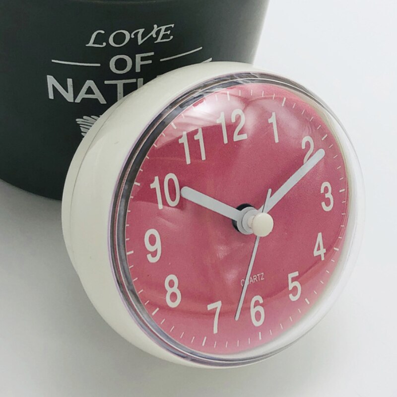 Mini horloge murale à ventouse, Anti-buée, étanche, 7cm, petite horloge de Table à Quartz pour salle de bain, cuisine, toilettes