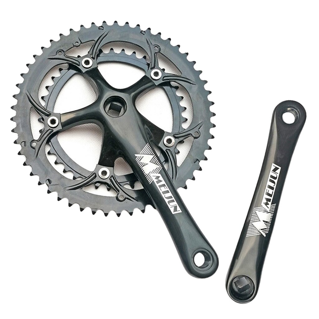 Alloy Crankset with Double Chainring High-Strength Steel 130BCD 170mm Crankarms