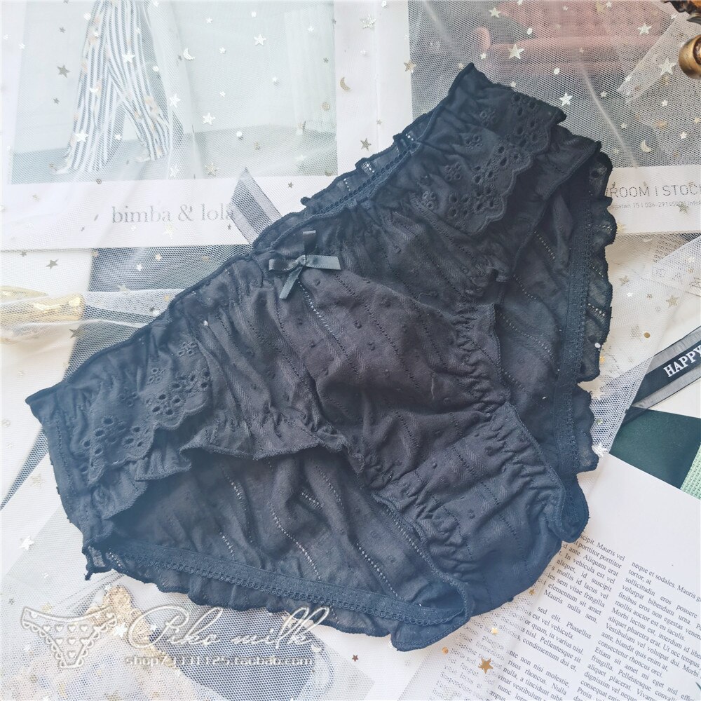 Woman Panties Cotton Ladies Briefs Soft Comfortable Breathable Underpants Traceless Women Panties: Black