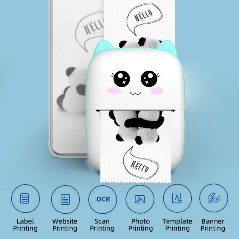 Portable thermal printer mini cat print photo pocket thermal label printer 58mm printing wireless Bluetooth Android iOS printers